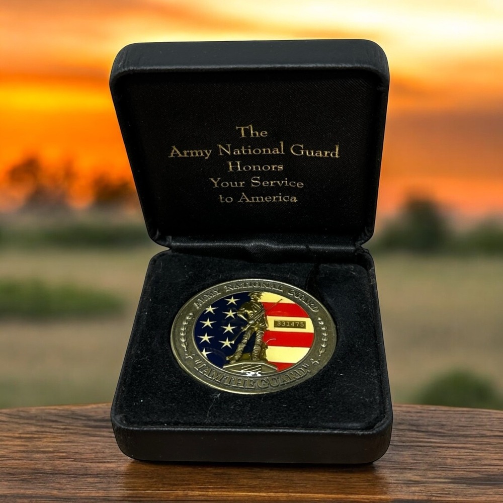 ARMY NATIONAL GUARD Challenge Coin. Numbered flag‎